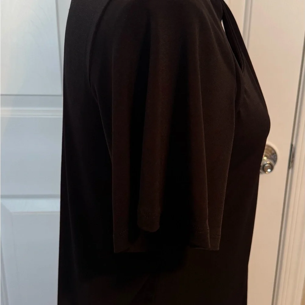 NWT Michael Kors Black Women’s Twist Keyhole Front Blouse Black Petite Small